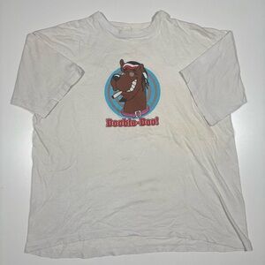 Vintage White Scooby-Doo Doobie-Doo Weed Parody Graphic Tee White XL